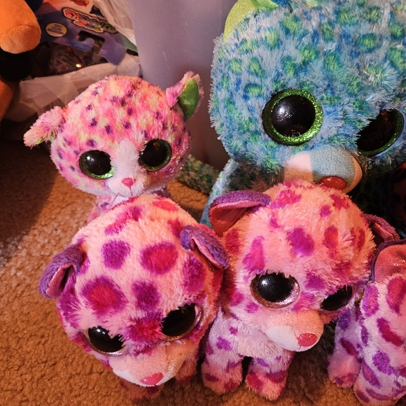 Lot Of 13 Beanie Boo Plush Leopard Cats Glamour, Lainey, Leona, Freckles Used. - Picture 4 of 12